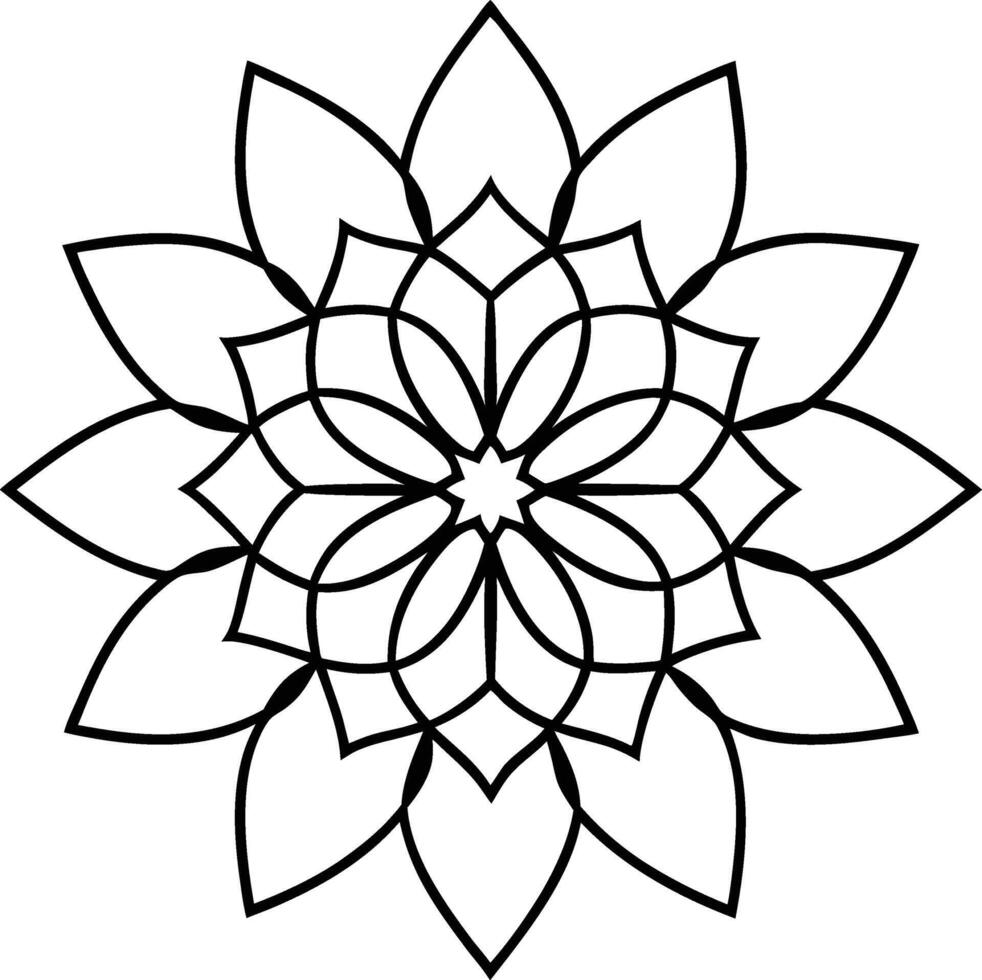 Blooming Flower Line Art for Coloring Lovers vector
