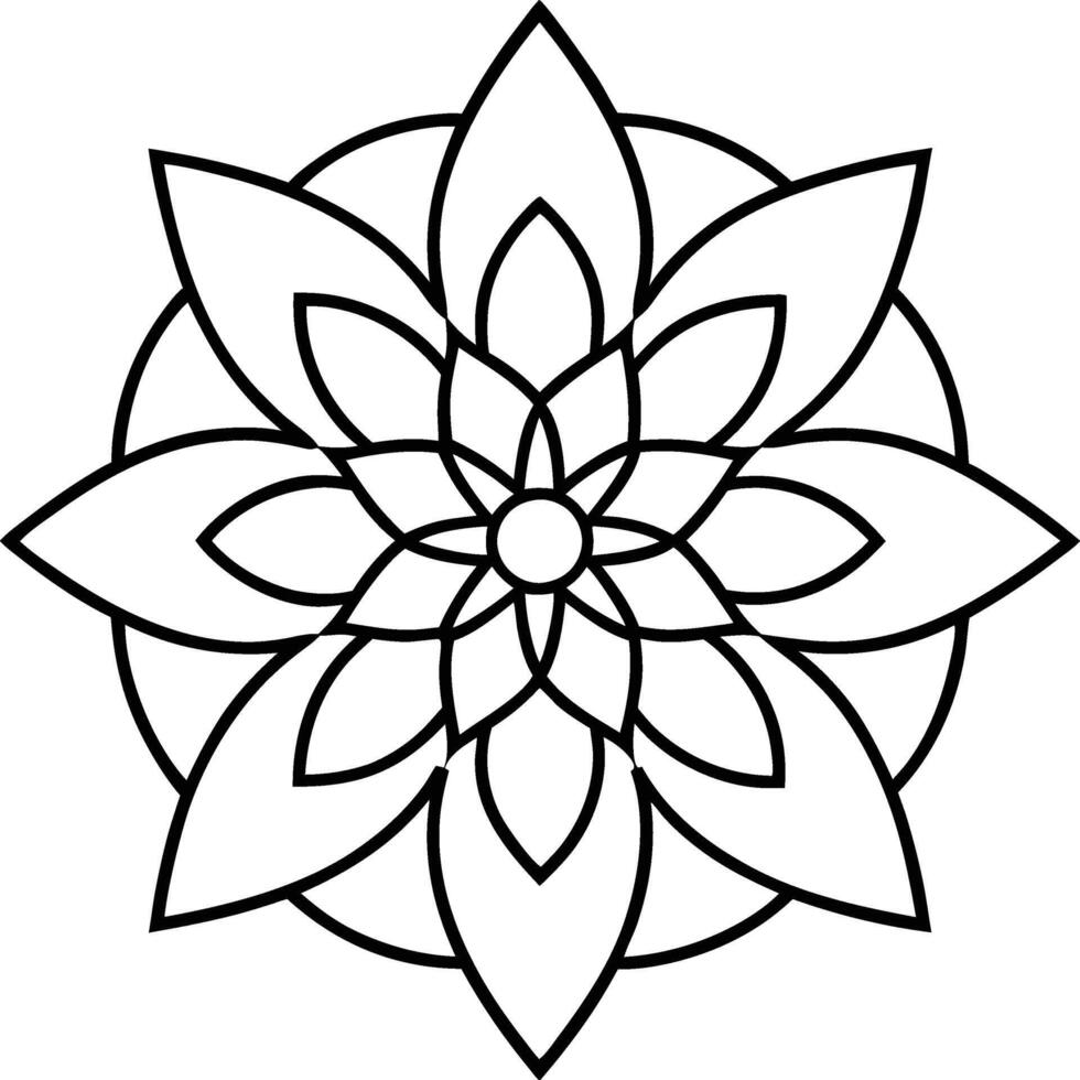 Blooming Garden Line Art Coloring Sheet vector