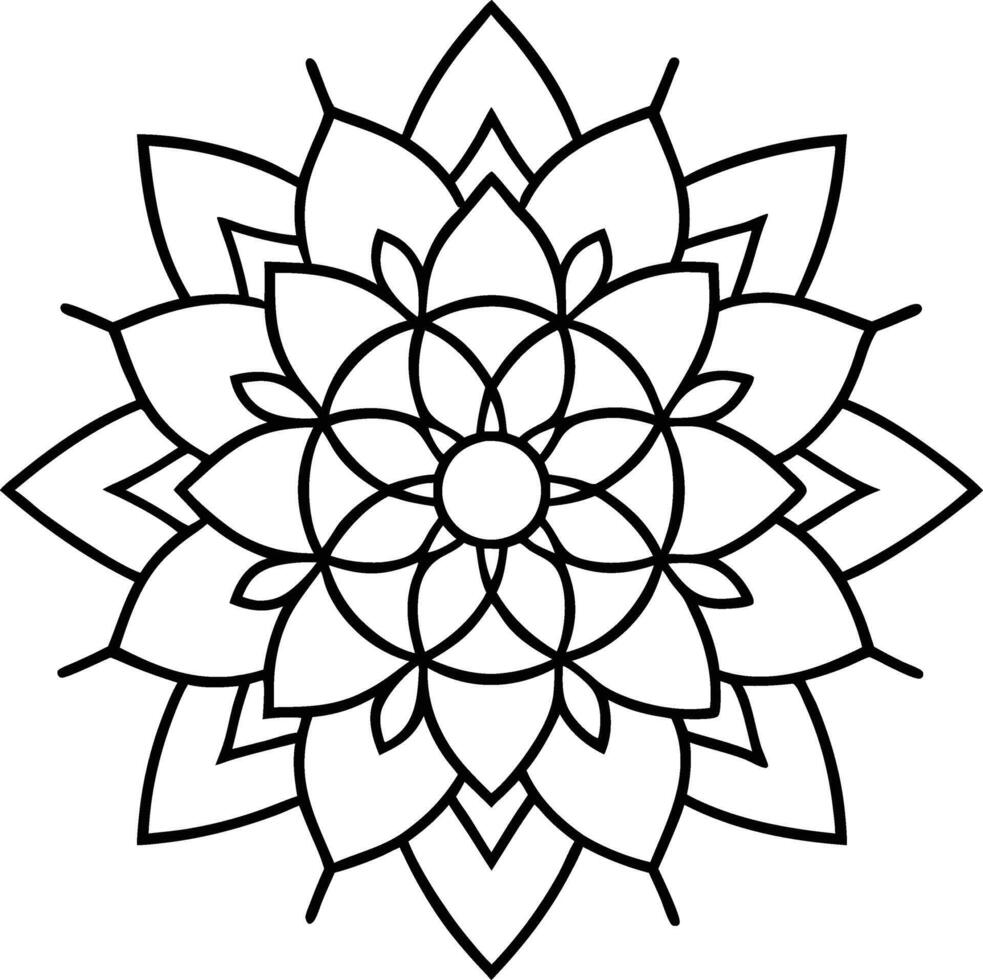 Detailed Botanical Flower Line Art for Adults vector