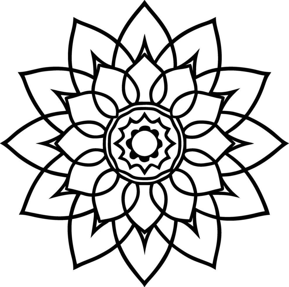 Nature-Inspired Flower Line Art Coloring Page vector