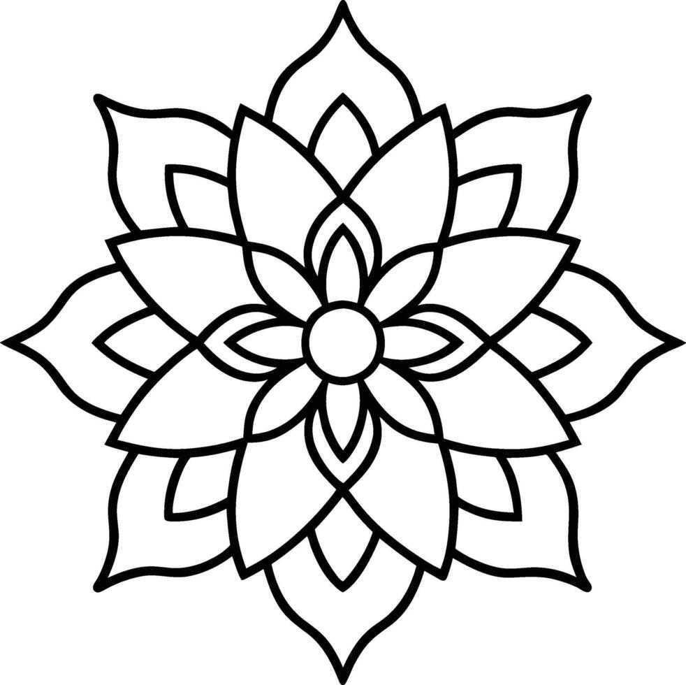 Floral Bunch Line Drawing for Creative Coloring vector