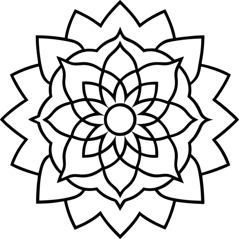 Lovely Flower Sketch for Kids Coloring Pages line art illustration vector