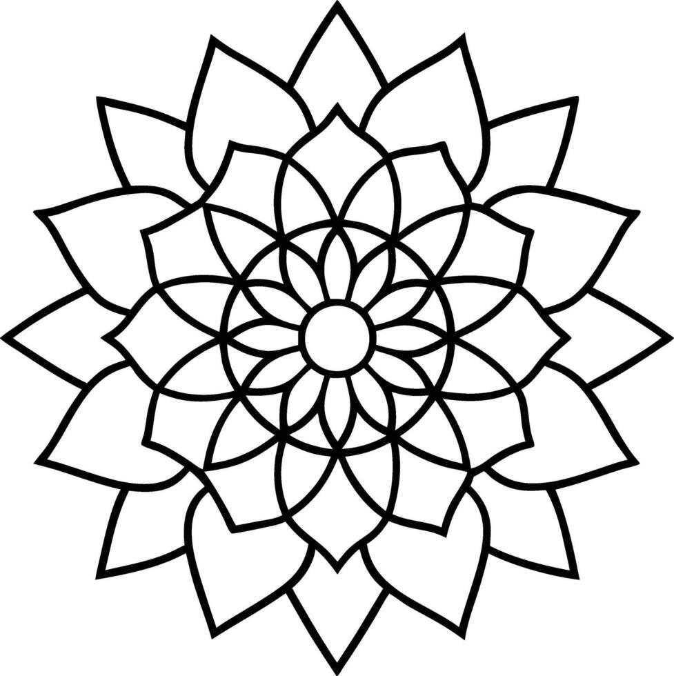 Abstract Flower Coloring Page Design vector