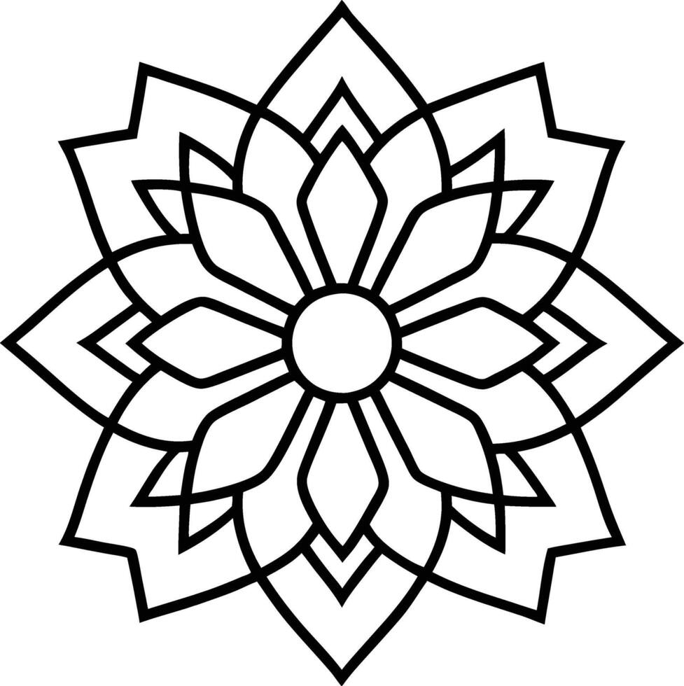 Unique Floral Mandala Line Art for Mindfulness vector