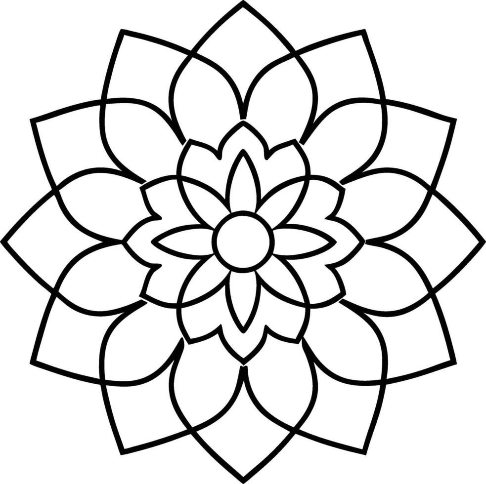 Chic Botanical Line Art Coloring Page Design vector