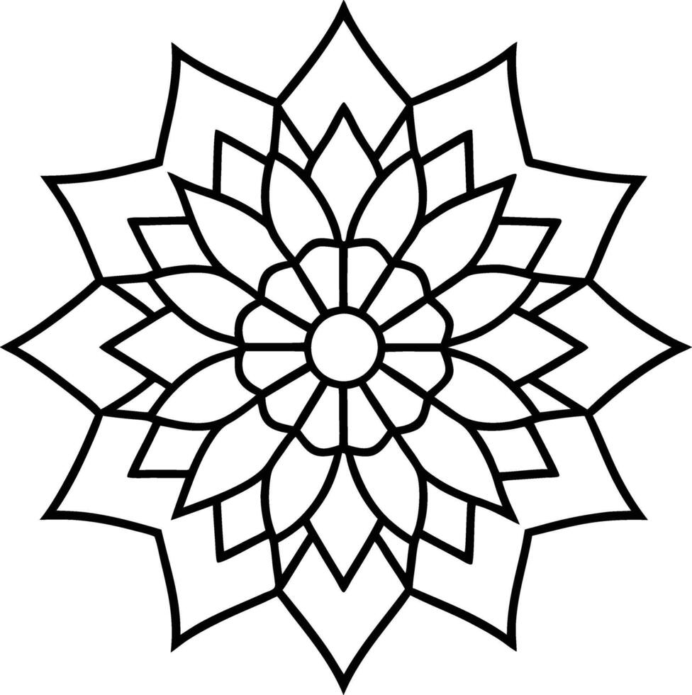 Fantasy Flower Line Art for Coloring Enthusiasts vector