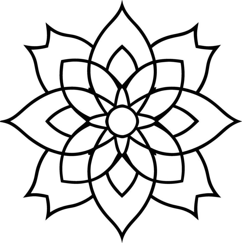 Botanical Line Art for Relaxing Coloring Pages vector