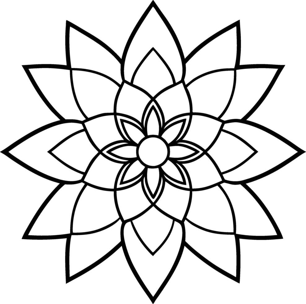 Rose Bouquet Line Art Coloring Sheet vector