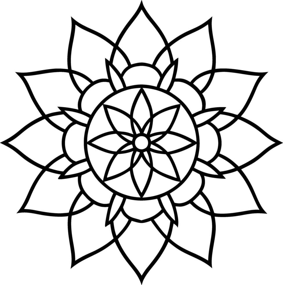 Garden Flower Line Art Coloring Page vector