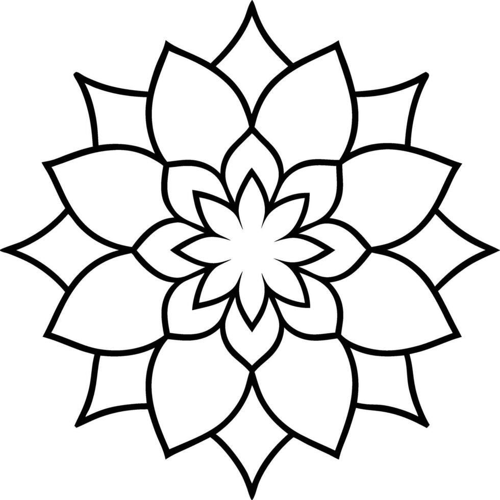 Floral Harmony Line Art for Coloring Enthusiasts vector