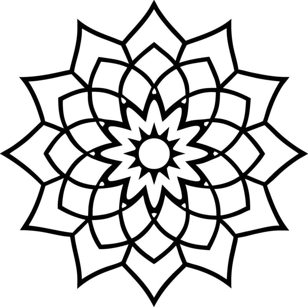 Charming Wildflower Line Art Illustration vector