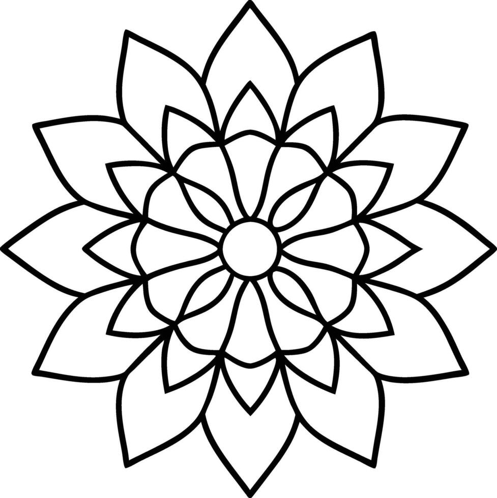 Alluring Flower Line Art for Mindful Creativity vector