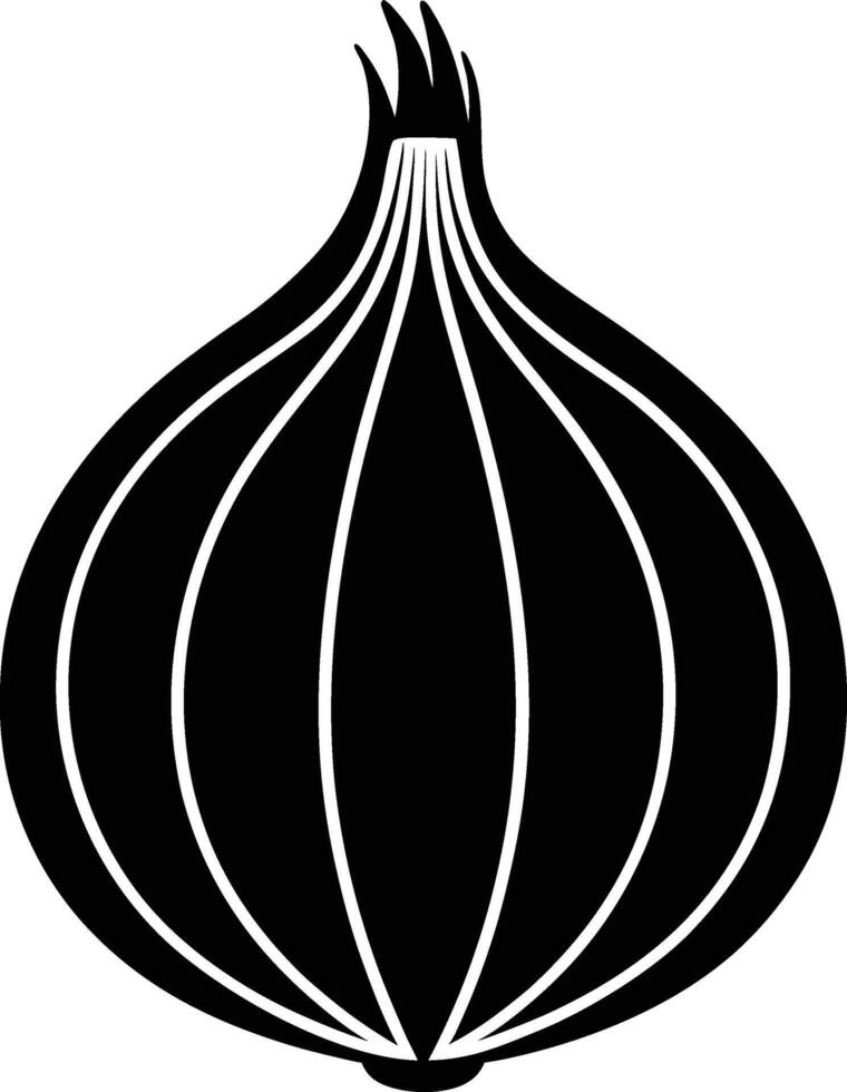 Black Onion silhouette illustration vector
