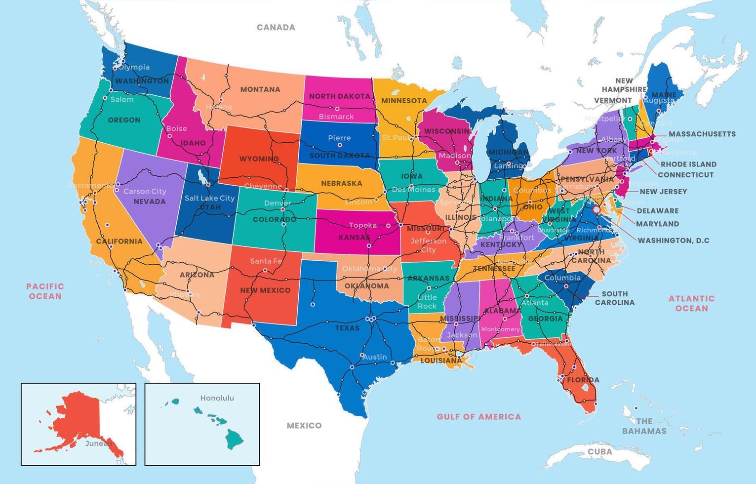 Gulf of America united states country map 54745665 Vector Art at Vecteezy