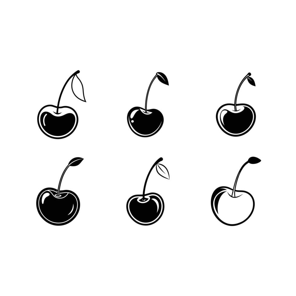 Cherry Outline Graphic Design File for Creative Projects vector