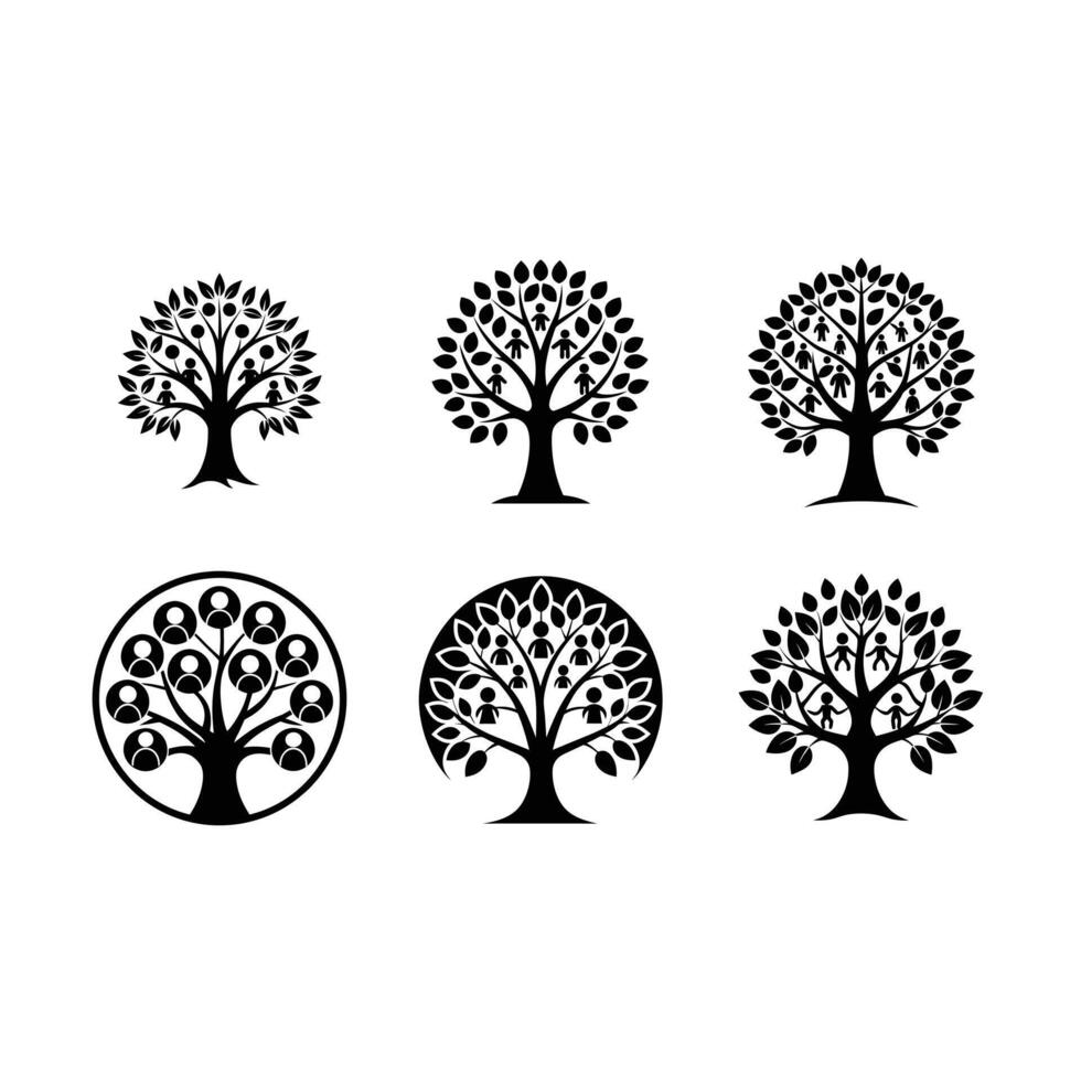 Family Tree Icon Graphic Design - Editable Illustration vector