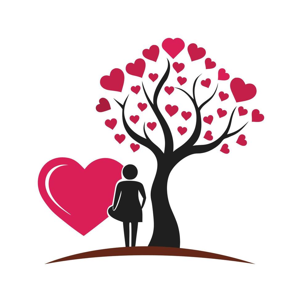 An Illustration Art of Valentine Couple Logo vector