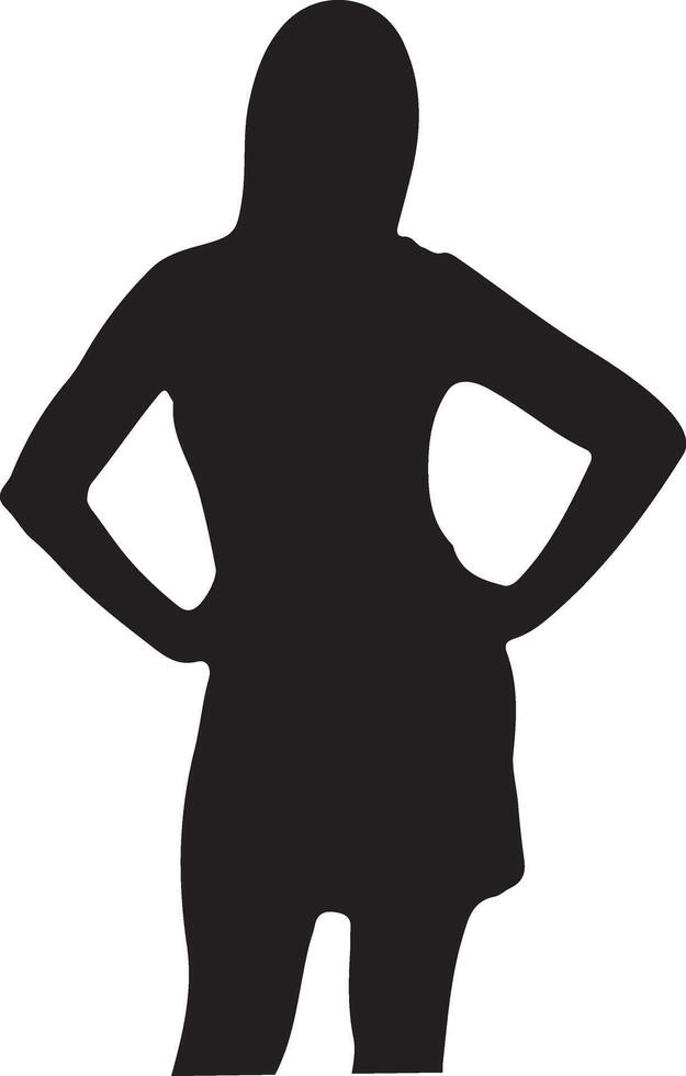silhouette of a woman in a dress. vector