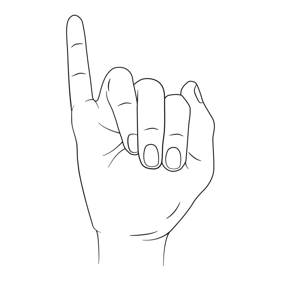 sketch line drawing, Hand showing little finger, Pinky sign of promise vector
