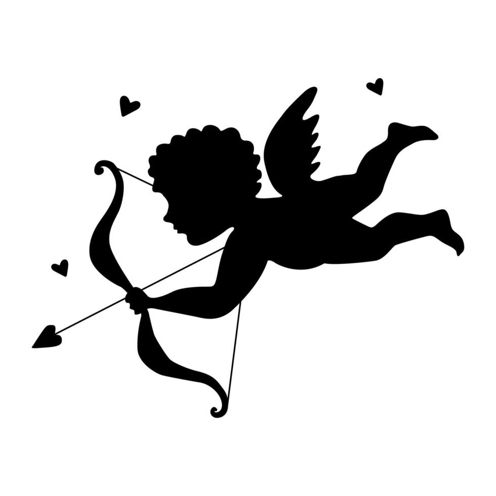 cupid shooting arrow valentine day symbol vector