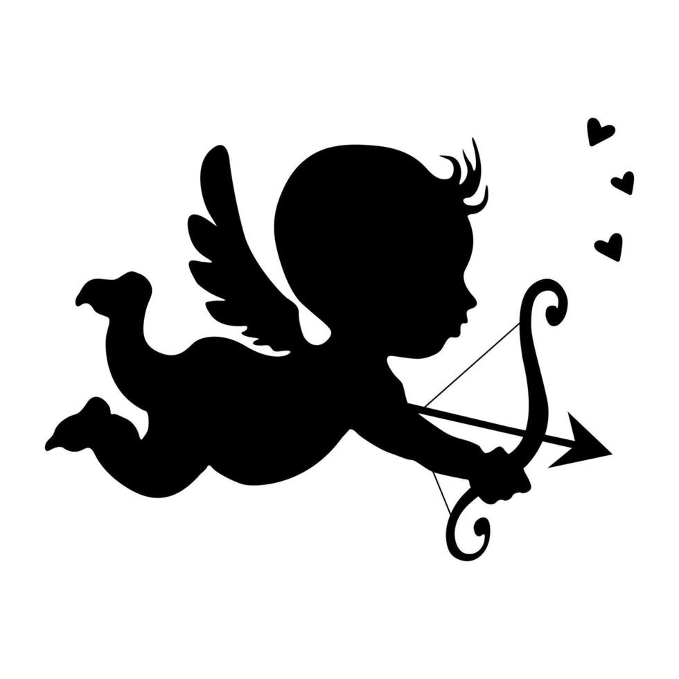 baby cupid shooting arrow valentine day symbol vector