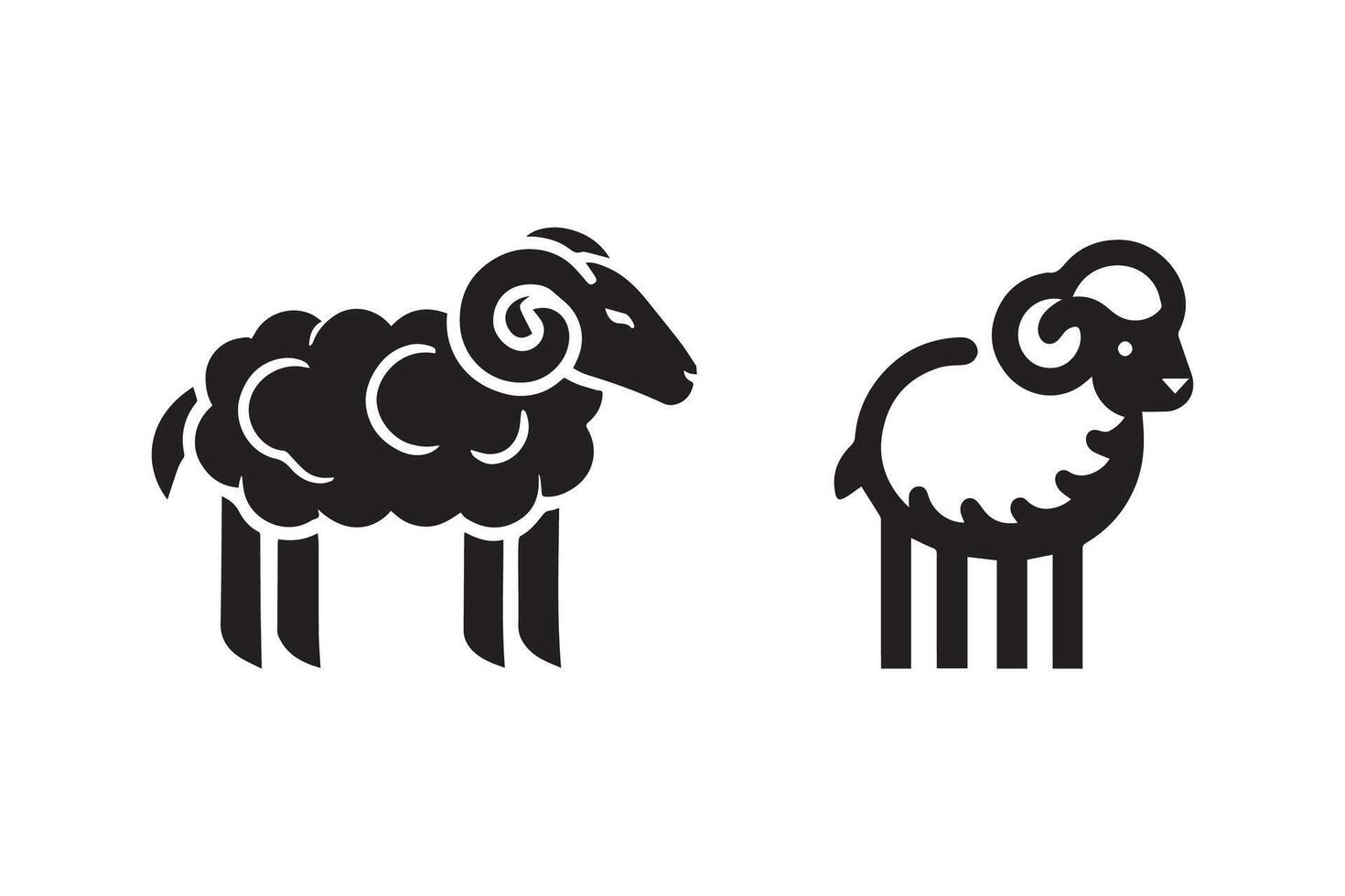 Simple lamb silhouette. lamb icon isolated on white background. vector