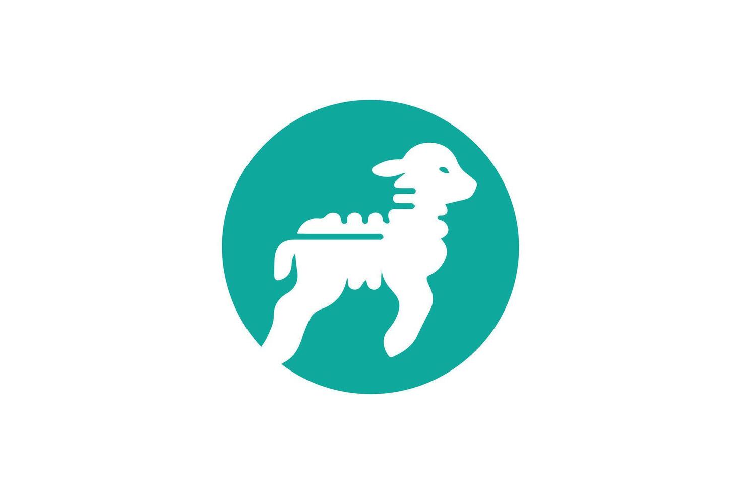 Cute pet icon. lamb logo isolated on white background. vector