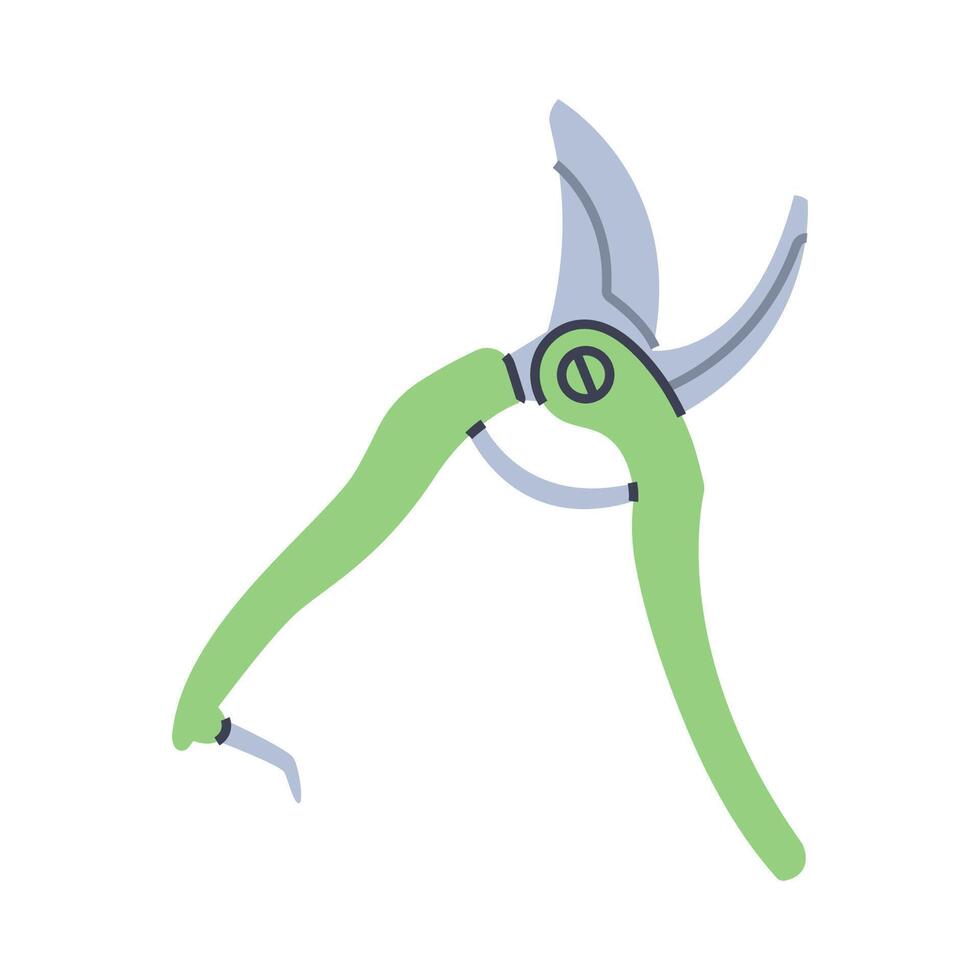 Plant secateurs. Gardening tool. Flat graphic element for spring and summer designs. vector