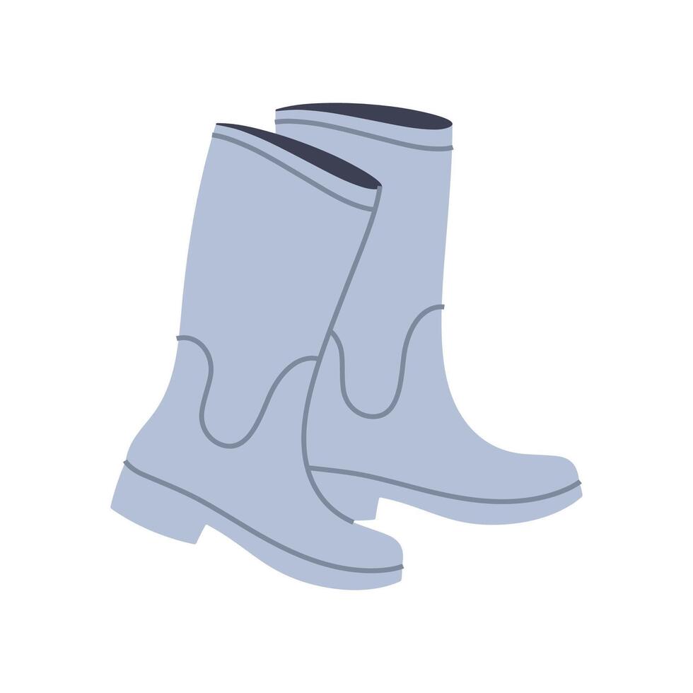Work rubber boots. Garden clothes. Flat graphic element for spring and summer designs. vector