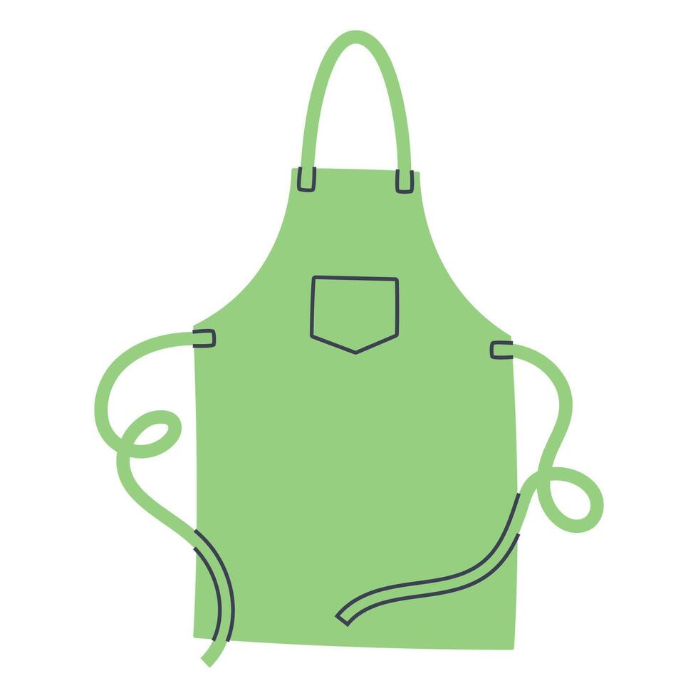 Work apron. Garden clothes. Flat graphic element for spring and summer designs. vector