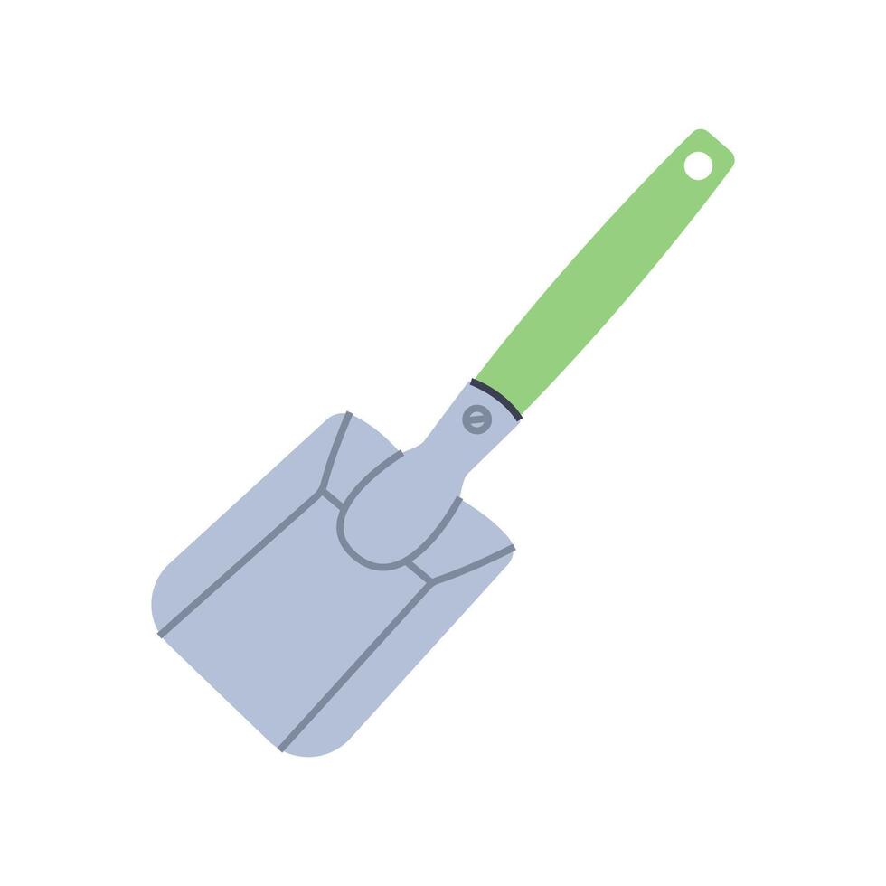 Small garden shovel. Gardening tool. Flat graphic element for spring and summer designs. vector
