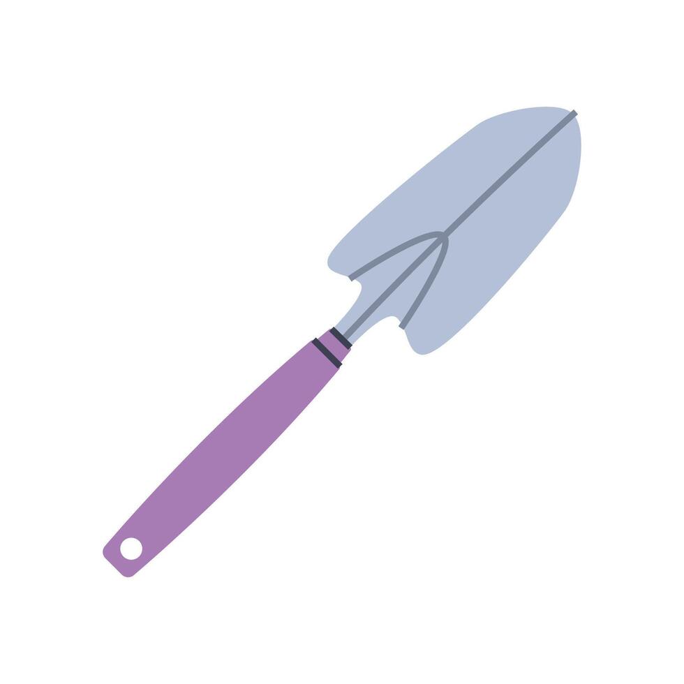 Small hoe or shovel. Gardening tool. Flat graphic element for spring and summer designs. vector