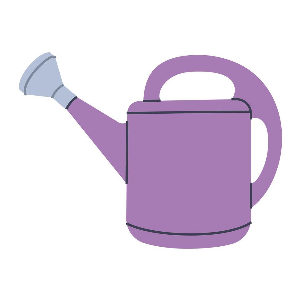 Garden watering can. Gardening equipment. Flat graphic element for spring and summer designs. vector