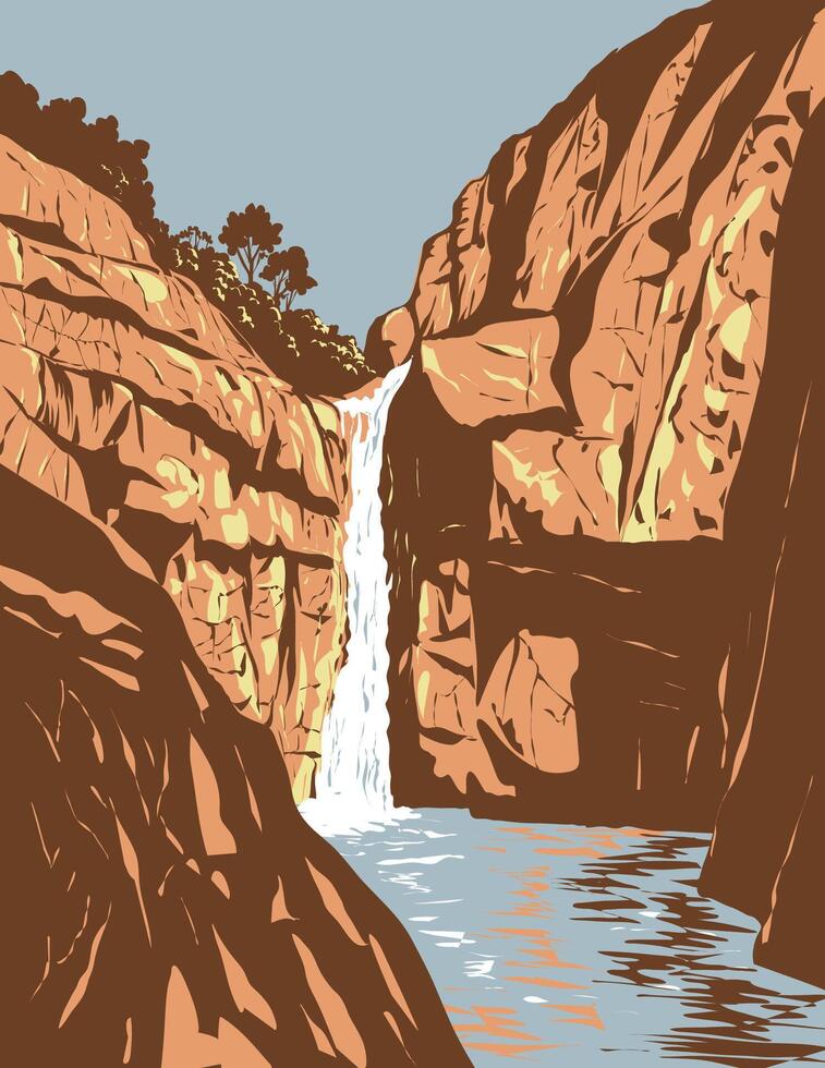 Christopher Creek Gorge within Tonto National Forest in Arizona WPA Poster Art vector