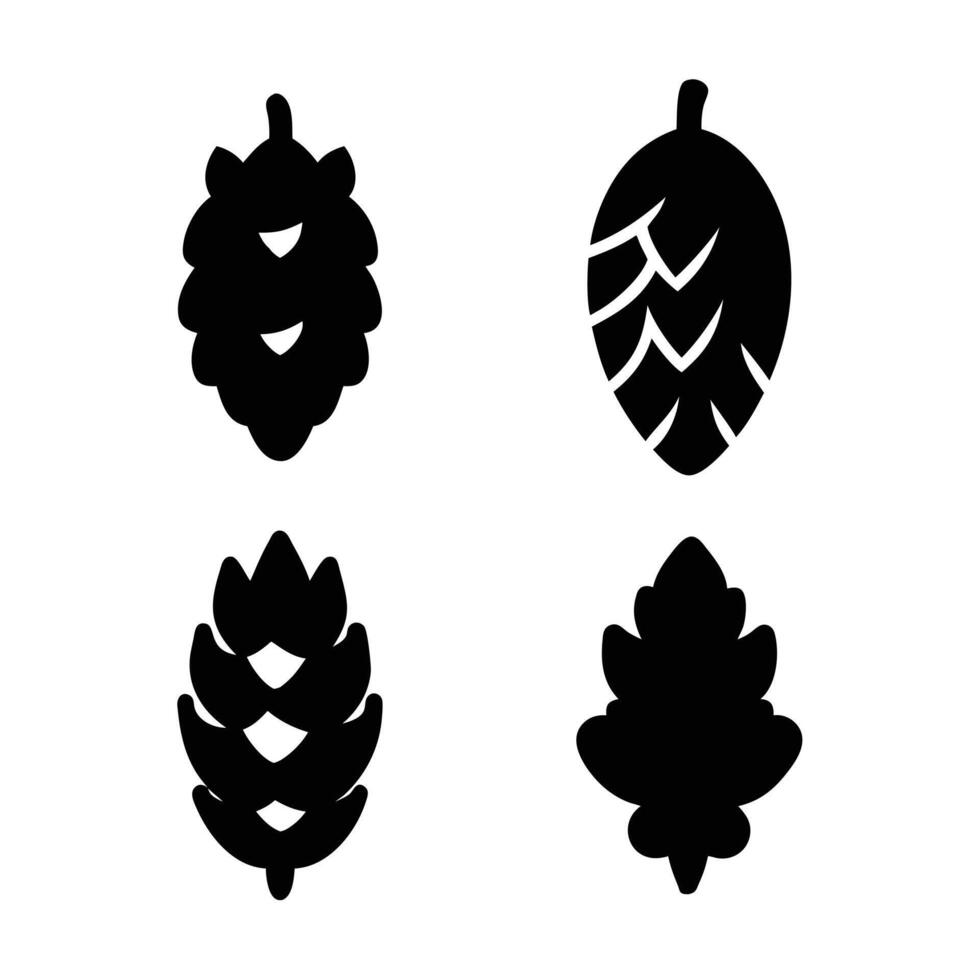 Elegant Black Pine Cone Silhouettes Simple and Clean vector