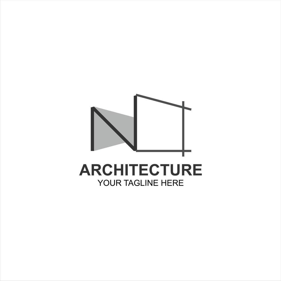Letter n logo icon for architecture or building development with creative illustration vector