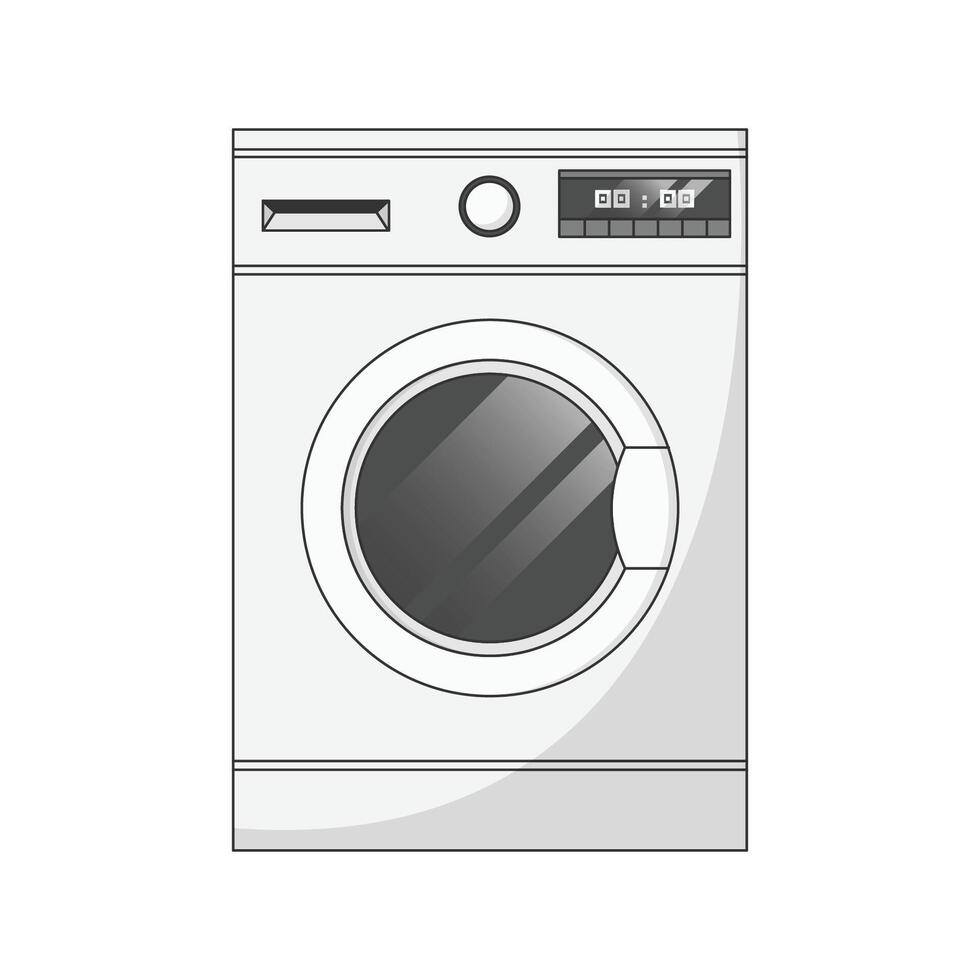 Washing Machine Icon Illustration with Outline for Design Element, Clip Art, Web, Landing page, Sticker, Banner. Flat Cartoon Style vector