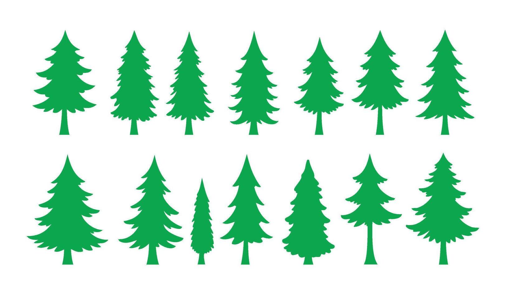 Nature-Themed Pine Green Tree Vectors Collection for Designers