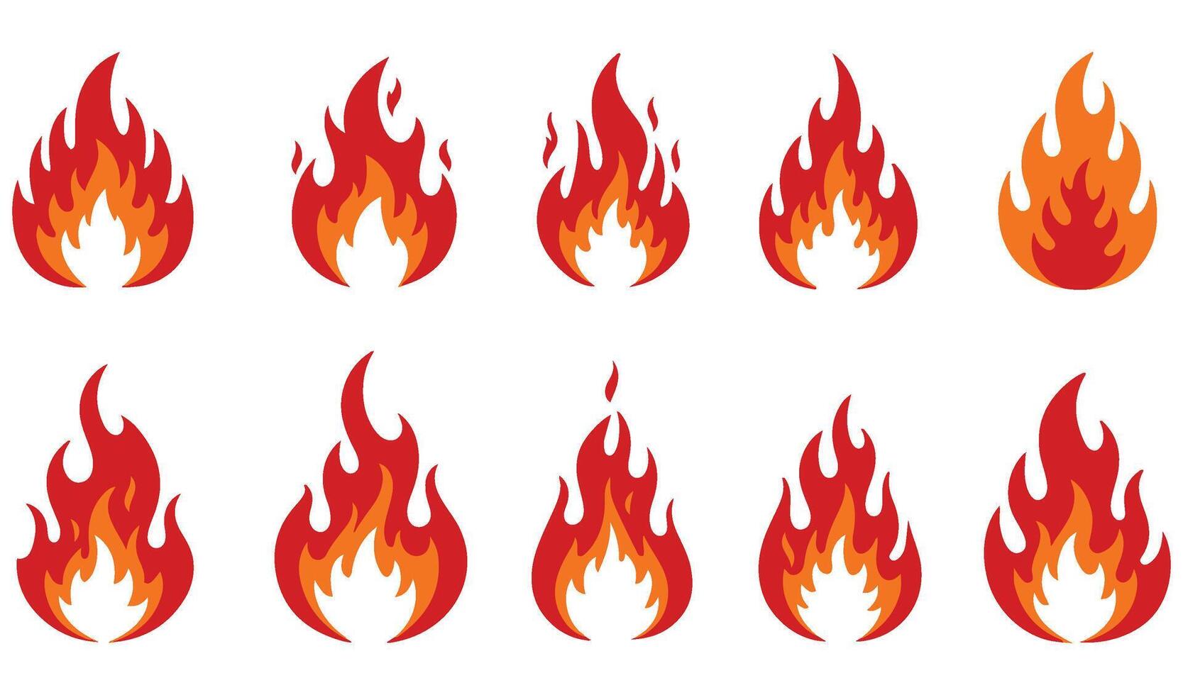 Campfire and Flame Fire Icon Collection for Creative Projects vector