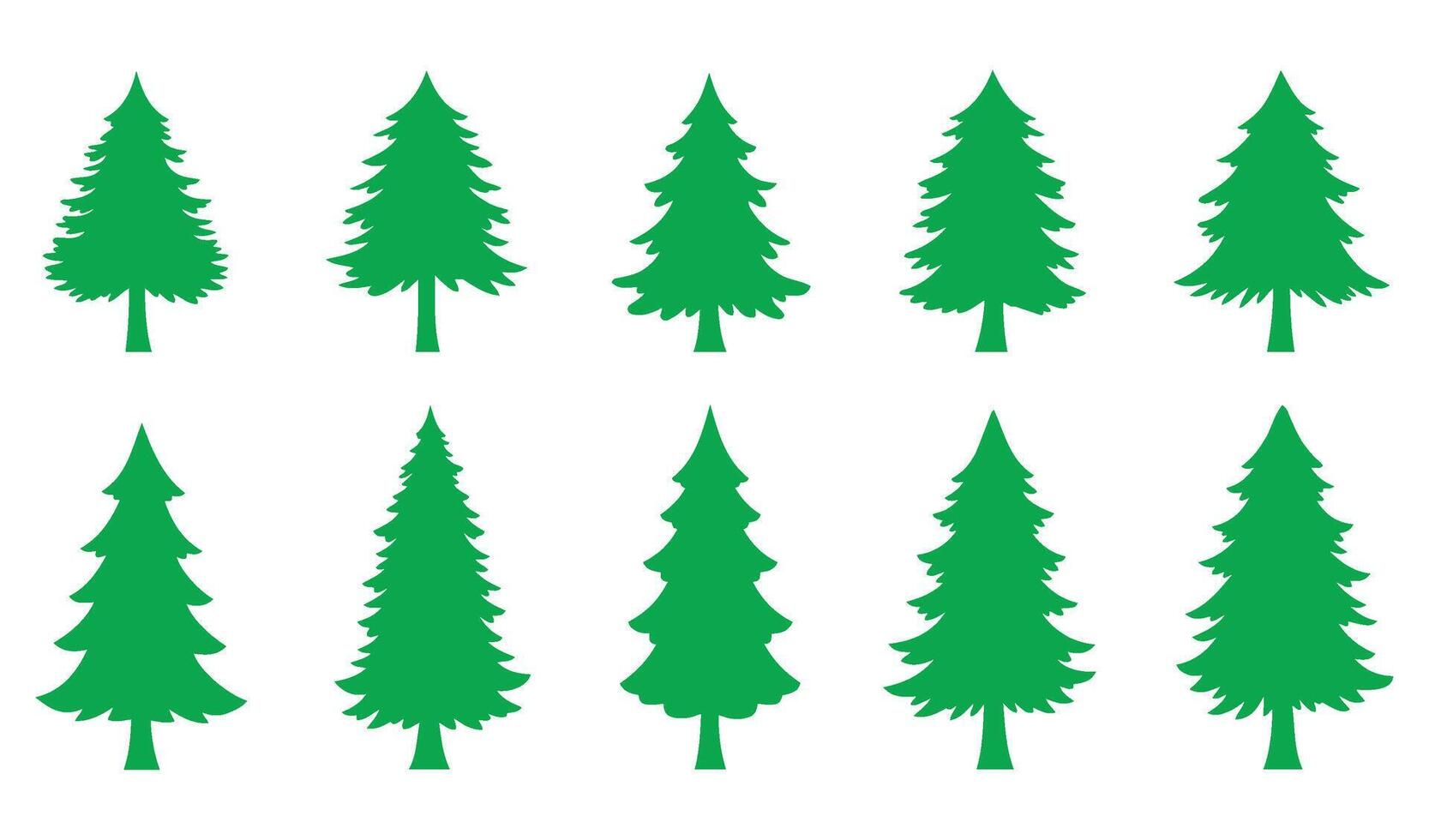 Various Pine Green Tree Symbols for Outdoor Inspired Themes vector
