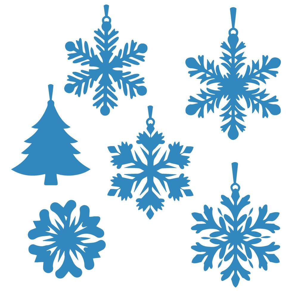 Floral Inspired Snowflake Ornament Collection for Designers vector
