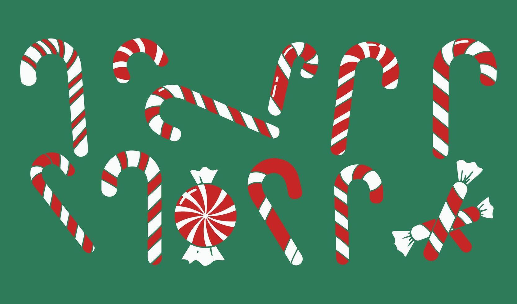 Candy Cane Vectors Set Perfect for Festive Themes