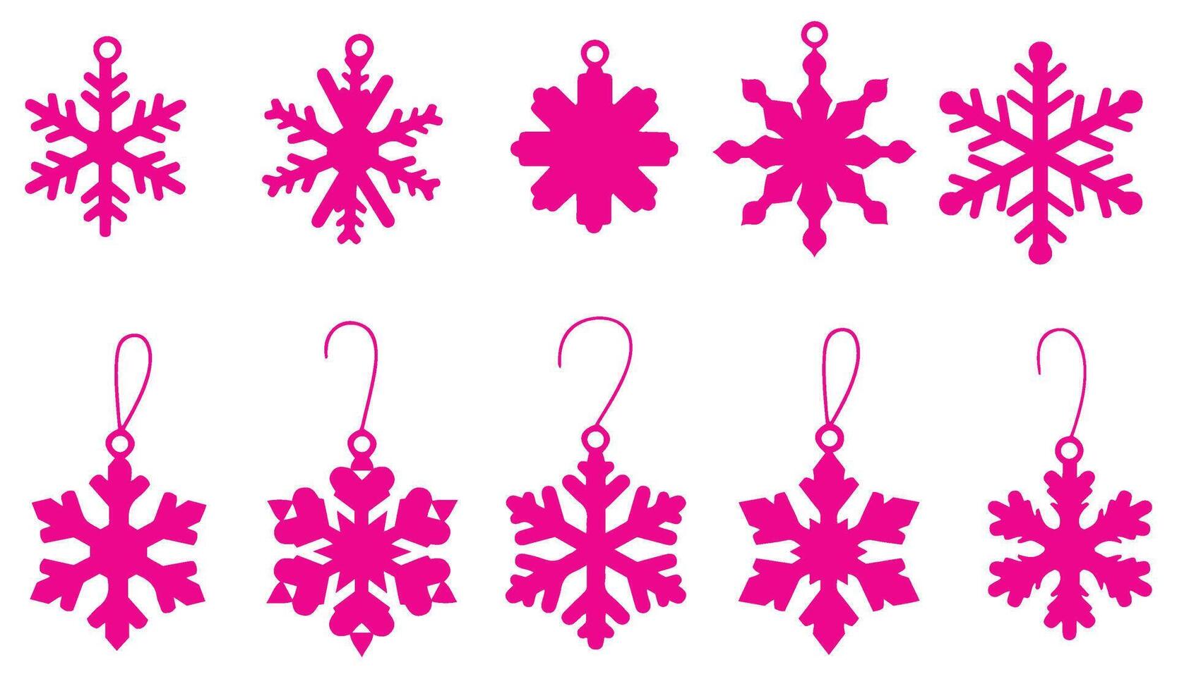 Unique Snowflake Ornaments with Festive Floral Patterns vector
