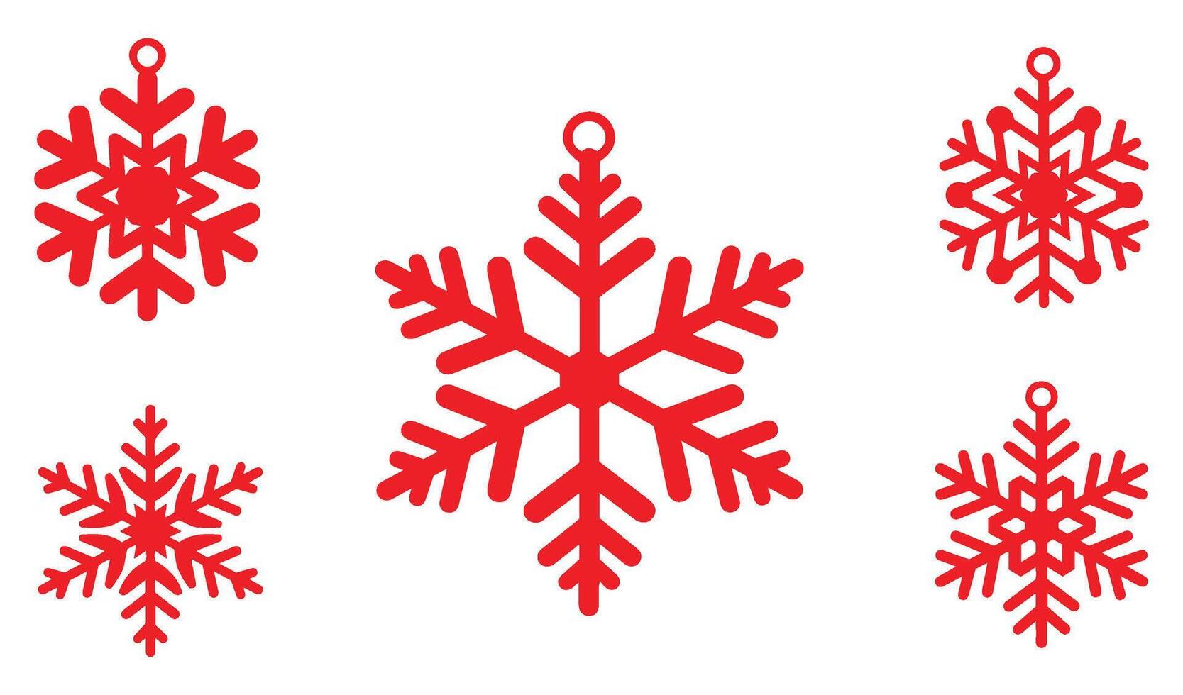 Creative Flower Snowflake Ornaments Set for Winter Themes vector