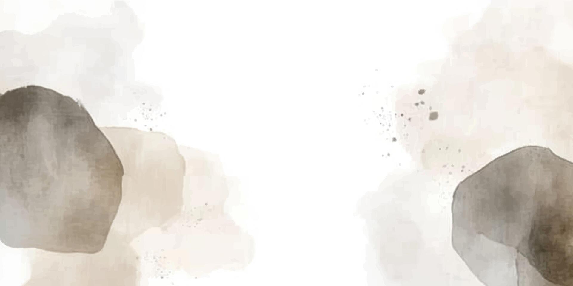Abstract Watercolor Background Illustration Hand-Drawn Pastel Brown Grey Background Element Design vector