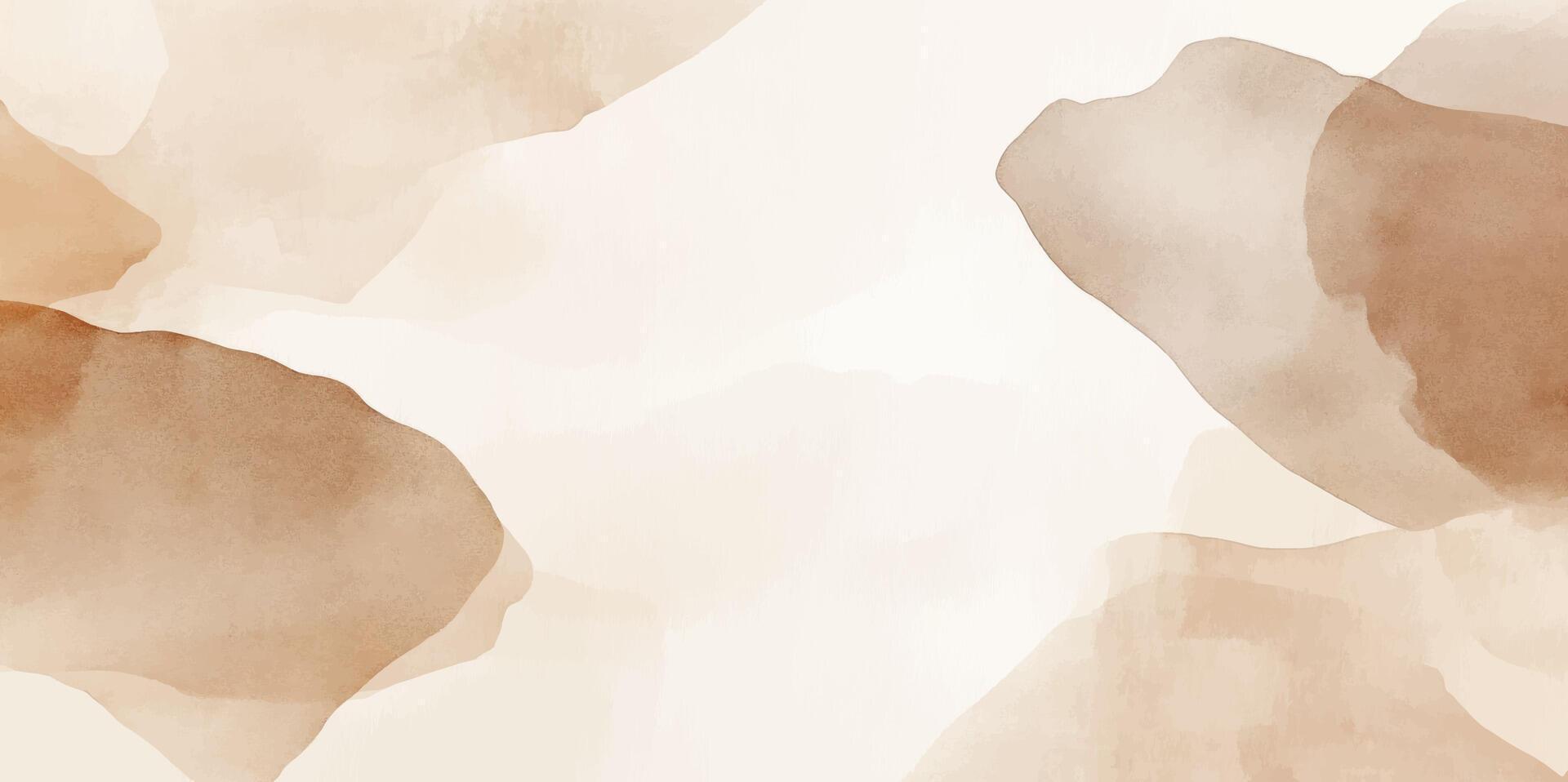 Abstract Watercolor Background Illustration Hand-Drawn Pastel Brown Khaki Background Element Design vector