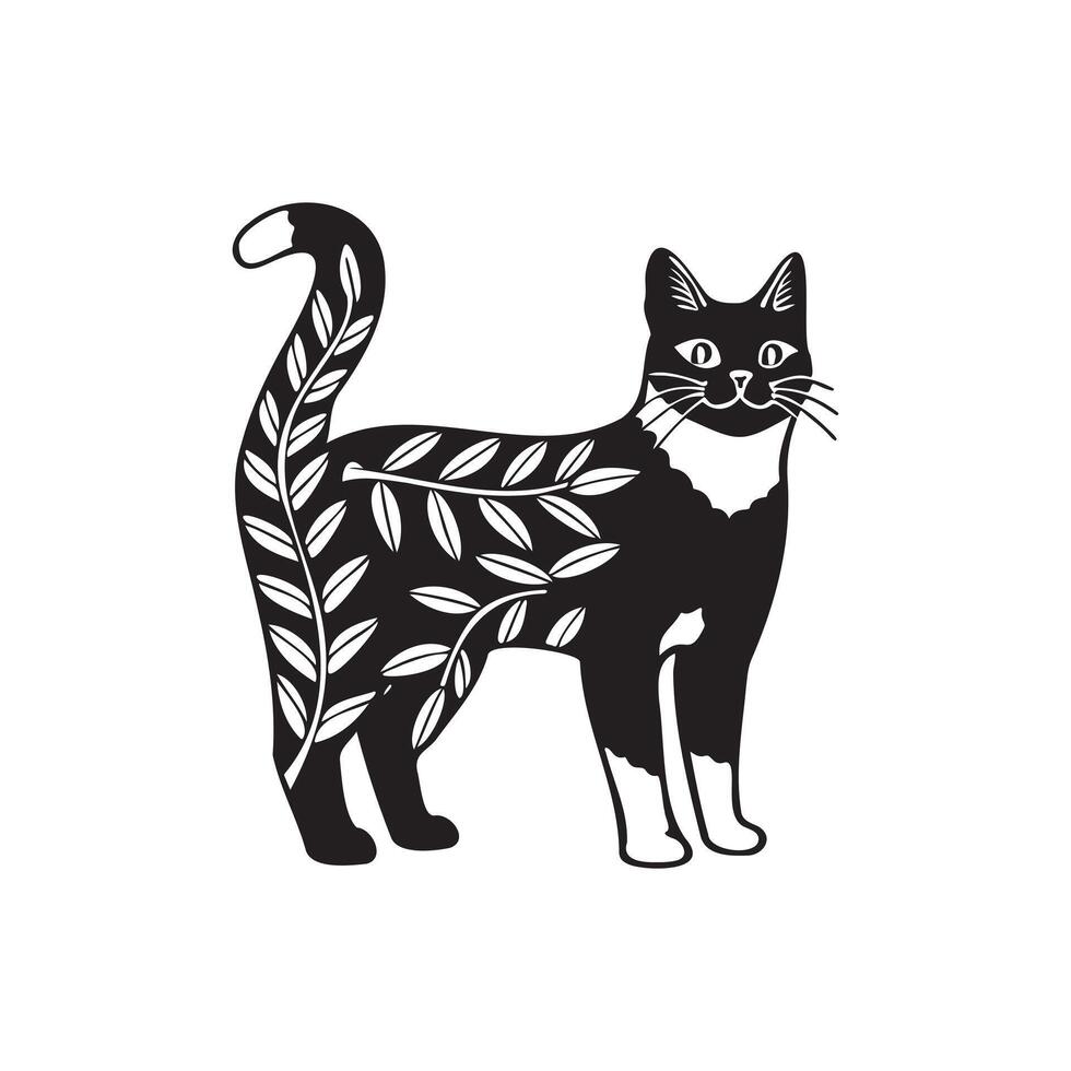 Cute cat illustration vector