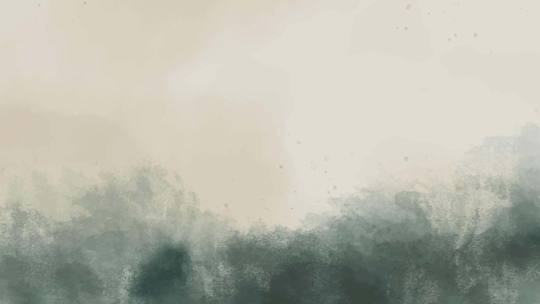 Abstract Watercolor Background Illustration Hand-Drawn Pastel Brown Dark Green Background Element Design vector