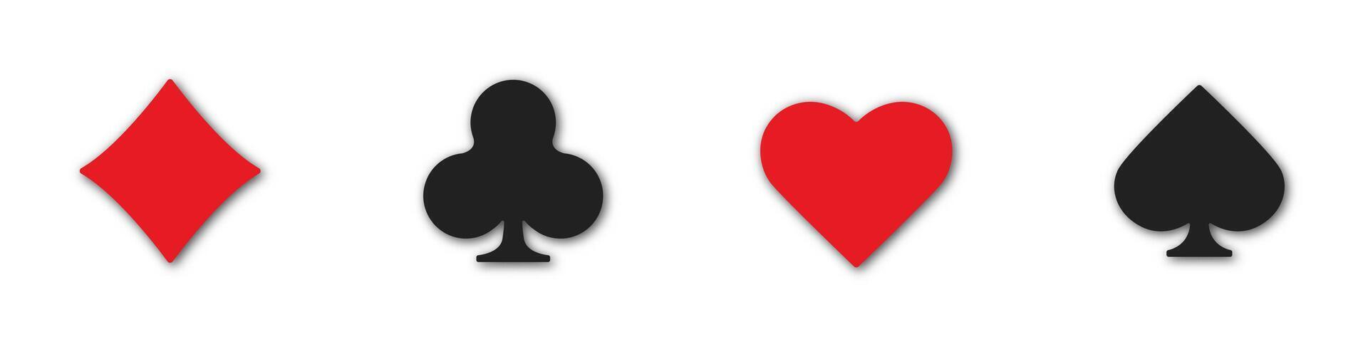 A gambling token set featuring card suits and poker chips. Includes hearts, clubs, diamonds and spades vector