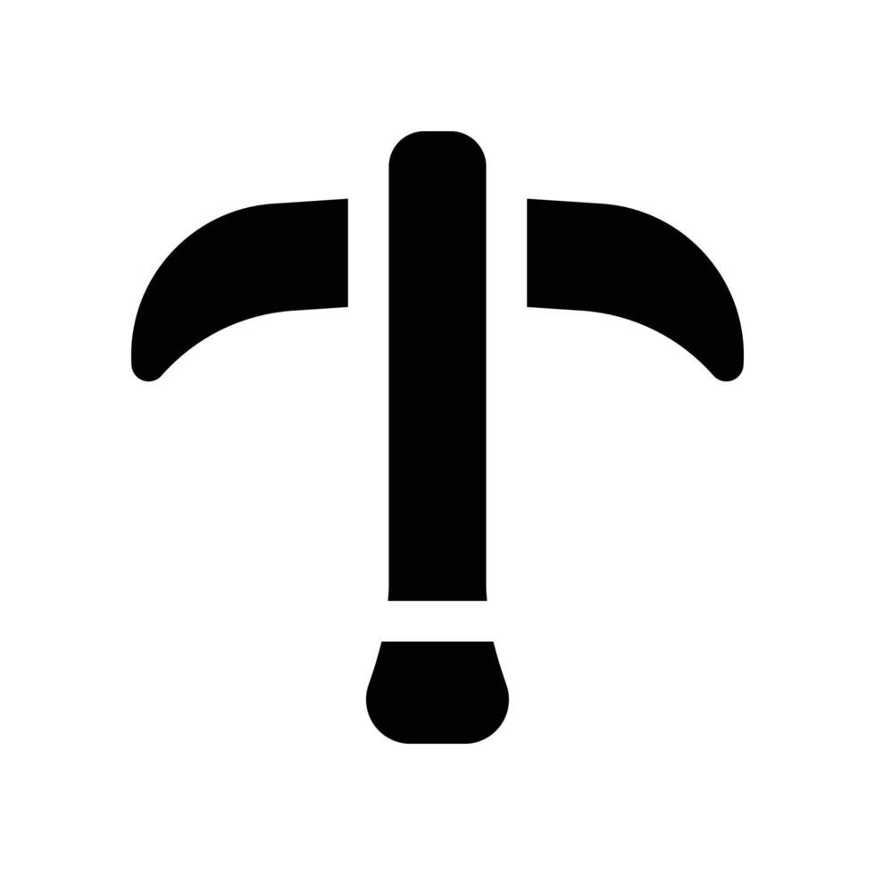 pickaxe icon. glpyh icon for your website, mobile, presentation, and logo design. vector